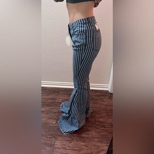 Striped Blue Flare Jeans